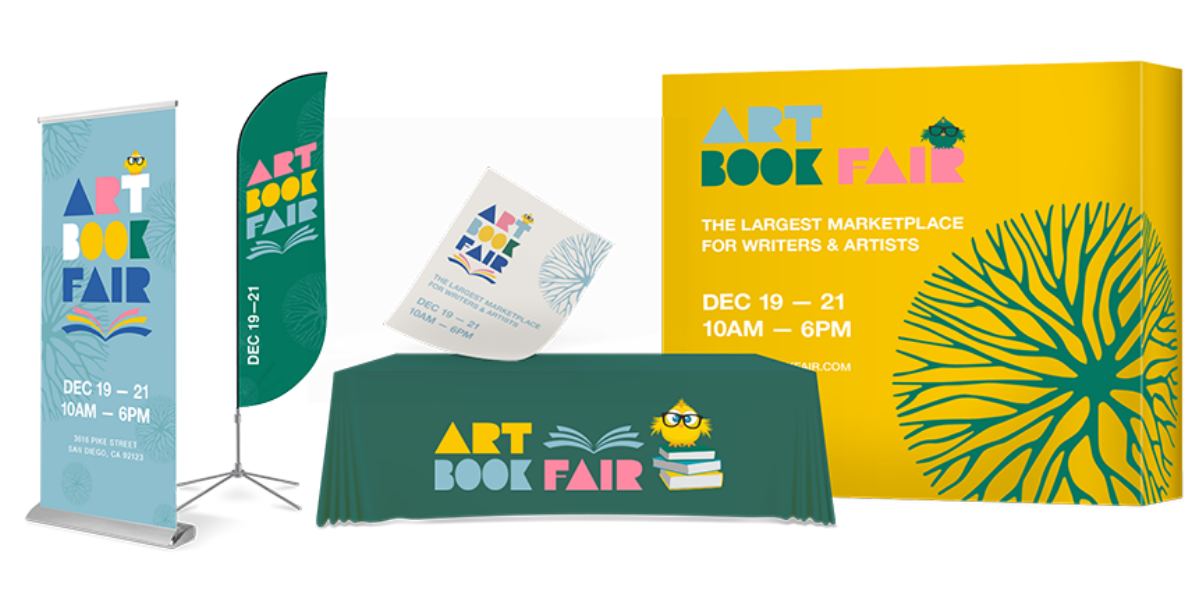 different trade show display for art book fair