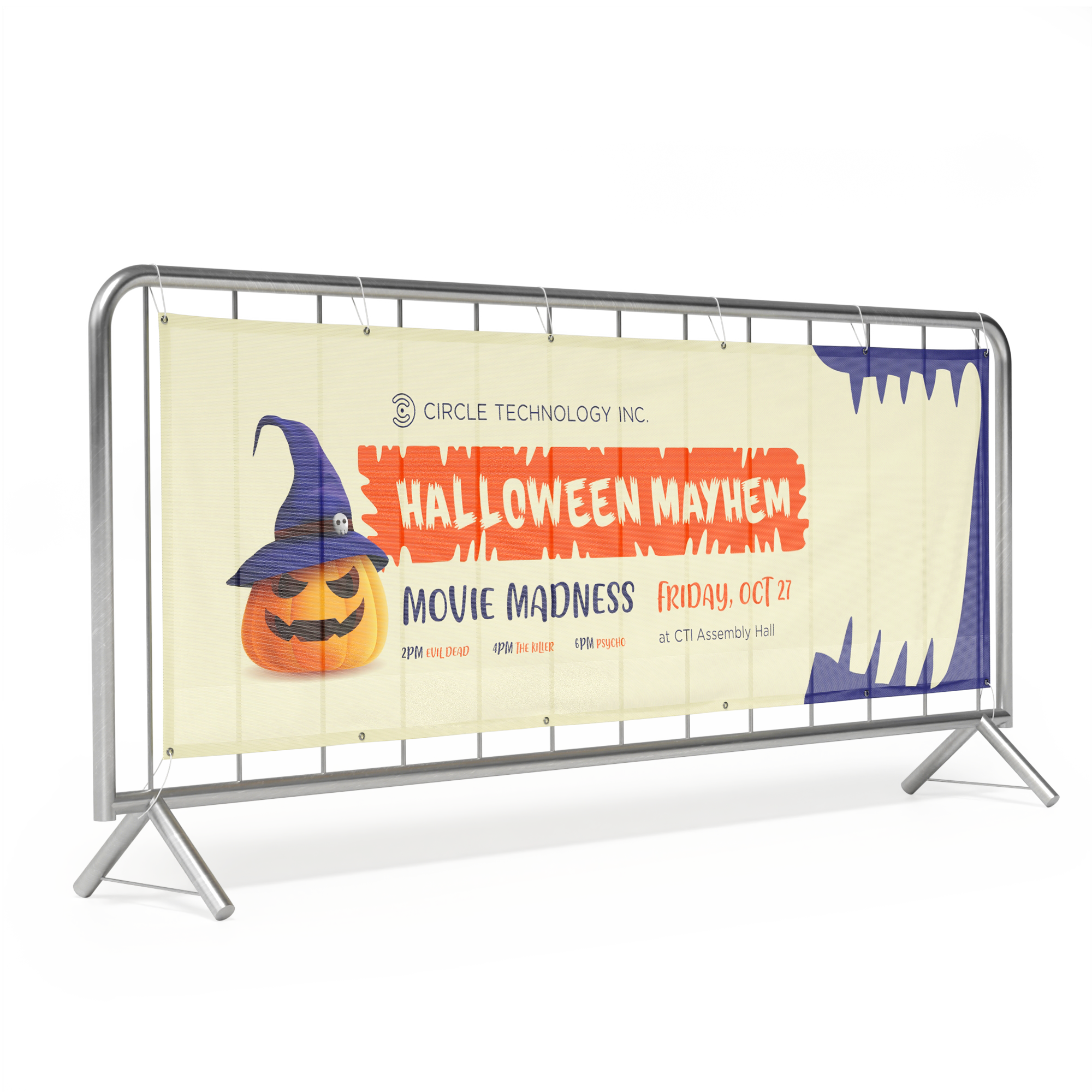 mesh banner halloween theme