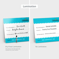Custom Giant Checks - Lamination